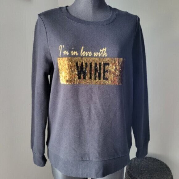 Alison Sheri Organic Cotton Sequined Sweatshirt Size Small - Picture 11 of 13